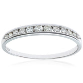 0.25ct Channel Set Round Diamond Graduated Half Eternity Ring in UK Hallmarked 9ct White Gold
